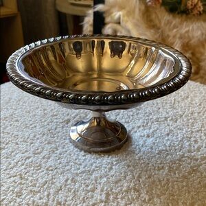 Elegant Silver Pedestal Bowl